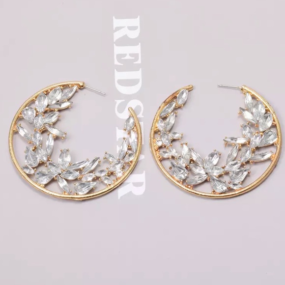 Jewelry - Vintage Round Crystal Earrings